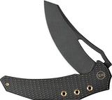 We Knife Epaulette Framelock EDC Knife - Bohler M390 Blade Black Titanium Handle With 4.38in Closed Kydex Belt Sheath by We Knife Co Ltd