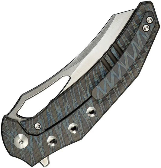 We Knife Co Ltd Epaulette Framelock Tiger Striped Titanium WE24024-2 - Premium Satin M390 Blade by We Knife Co Ltd