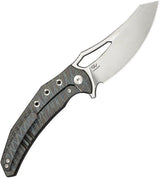 We Knife Co Ltd Epaulette Framelock Tiger Striped Titanium WE24024-2 - Premium Satin M390 Blade by We Knife Co Ltd