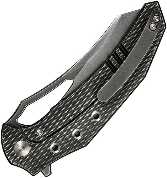 WE Knife Epaulette Framelock - Gray Titanium Handle, M390 Blade, EDC Ready With Extended Tang, Kydex Sheath Included by We Knife Co Ltd