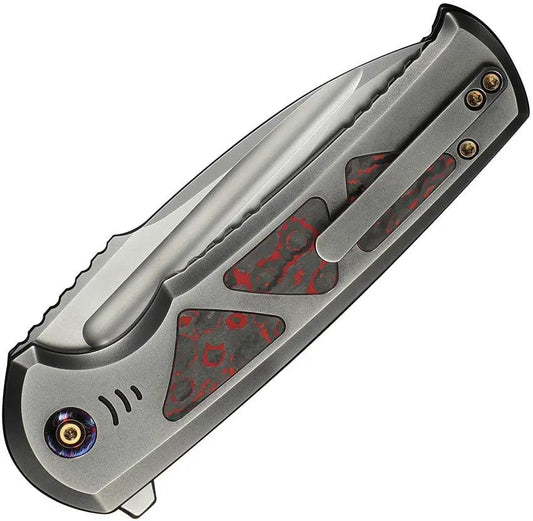 We Knife Sylox Button Lock Knife Lava Carbon Fiber Inlay 3.88in M390 Titanium Handle - Premium EDC Performance by We Knife Co Ltd
