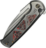 We Knife Sylox Button Lock Knife Lava Carbon Fiber Inlay 3.88in M390 Titanium Handle - Premium EDC Performance by We Knife Co Ltd