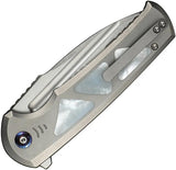 We Knife Sylox Button Lock MOP - Premium M390 Blade And Gray Titanium Handle Elite by We Knife Co Ltd