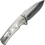 We Knife Sylox Button Lock Damascus EDC Knife - Titanium Handle With Mother Of Pearl Inlay by We Knife Co Ltd