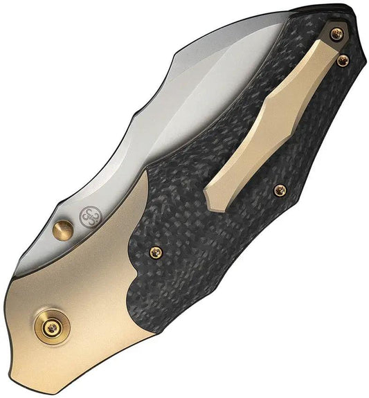 We Knife Orc Boss WE24042-2 EDC Knife - Hawkbill Blade CPM-20CV Titanium Handle Carbon Fiber Inlay by We Knife Co Ltd