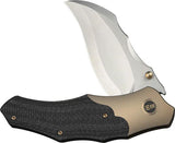 We Knife Orc Boss WE24042-2 EDC Knife - Hawkbill Blade CPM-20CV Titanium Handle Carbon Fiber Inlay by We Knife Co Ltd