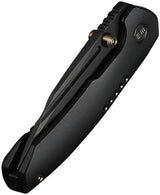 We Knife Micro Trogon Framelock WE24043-1 - Bohler M390 Blade With Black Titanium Handle And Gold Accents by We Knife Co Ltd