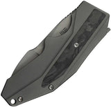 We Knife Coral Framelock Knife Gray CPM 20CV Spear Point - Marble Carbon Fiber Inlay for EDC Enthusiasts by We Knife Co Ltd