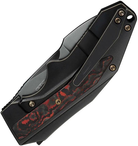 WE Knife Coral Framelock Bronze WE24044 3 Inch EDC Knife - CPM20CV Blade With Lava Flow Carbon Fiber Inlay by We Knife Co Ltd