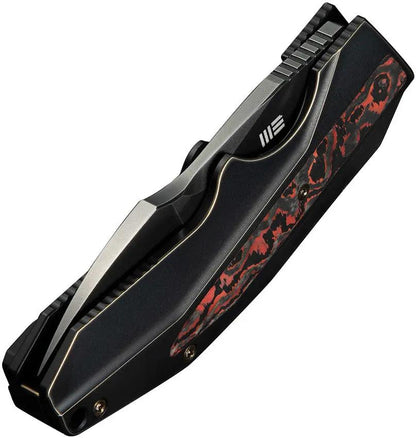 WE Knife Coral Framelock Bronze WE24044 3 Inch EDC Knife - CPM20CV Blade With Lava Flow Carbon Fiber Inlay by We Knife Co Ltd