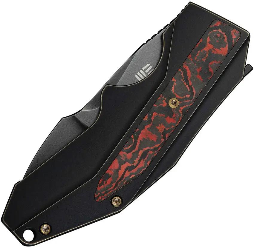 WE Knife Coral Framelock Bronze WE24044 3 Inch EDC Knife - CPM20CV Blade With Lava Flow Carbon Fiber Inlay by We Knife Co Ltd
