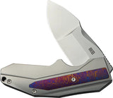 WE Knife Coral Framelock Timascus WE24044-4 - Timascus Inlay, CPM-20CV Blade, Bead Blast Titanium Handle by We Knife Co Ltd