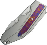WE Knife Coral Framelock Timascus WE24044-4 - Timascus Inlay, CPM-20CV Blade, Bead Blast Titanium Handle by We Knife Co Ltd