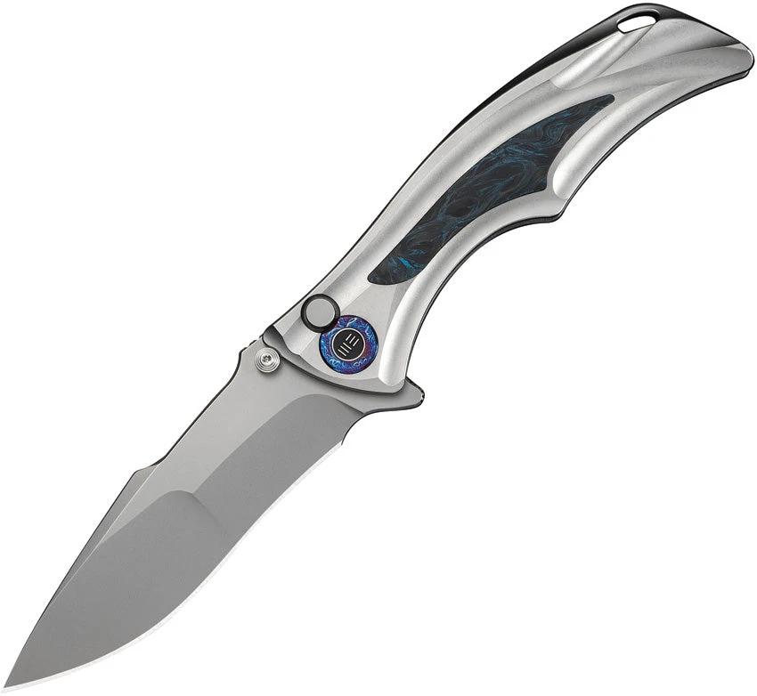 We Knife Co Ltd Tighe Down Button Lock Blue CF WE240541 by We Knife Co Ltd