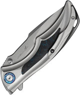 WE Knife Tighe Down Button Lock Blue Carbon Fiber Inlay M390 Drop Point EDC Knife - Premium Collectors Blade by We Knife Co Ltd