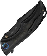 We Knife Tighe Down Button Lock EDC Knife M390 Tanto - Titanium Handle With Yellow Carbon Fiber Inlay Extended Tang by We Knife Co Ltd