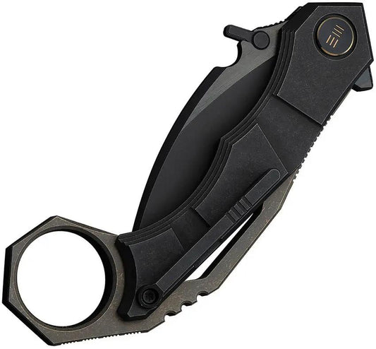 We Knife Tayra Framelock Hawkbill Knife M390 Blade Black Titanium Handle - Ultra Durable EDC Ready Build by We Knife Co Ltd