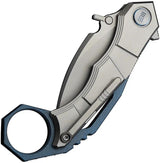 We Knife Tayra Framelock Hawkbill Knife - Bohler M390 Blade With Blue Gray Titanium Handle For EDC Enthusiasts by We Knife Co Ltd