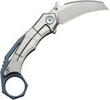 We Knife Tayra Framelock Hawkbill Knife - Bohler M390 Blade With Blue Gray Titanium Handle For EDC Enthusiasts by We Knife Co Ltd