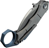 We Knife Tayra Framelock Hawkbill Knife - Bohler M390 Blade With Blue Gray Titanium Handle For EDC Enthusiasts by We Knife Co Ltd