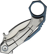 We Knife Tayra Framelock Hawkbill Knife - Bohler M390 Blade With Blue Gray Titanium Handle For EDC Enthusiasts by We Knife Co Ltd