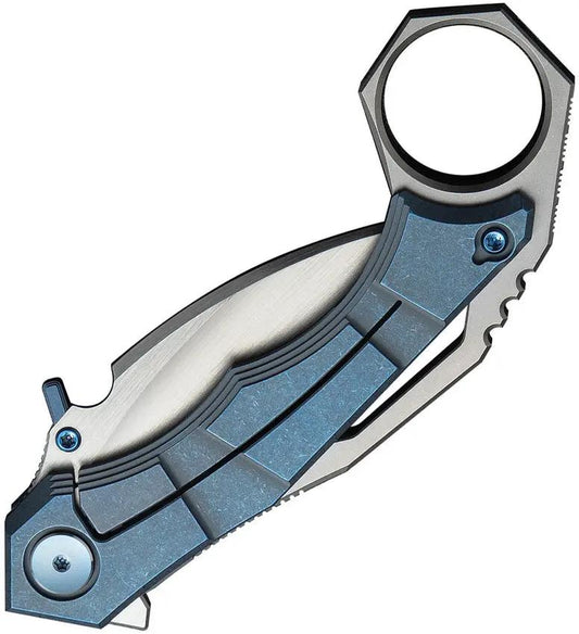 WE Knife Tayra Framelock Hawkbill Knife - Premium Blue Titanium Handle with M390 Blade for EDC Enthusiasts by We Knife Co Ltd