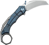 WE Knife Tayra Framelock Hawkbill Knife - Premium Blue Titanium Handle with M390 Blade for EDC Enthusiasts by We Knife Co Ltd