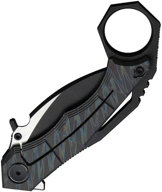 We Knife Tayra Framelock Hawkbill Knife - Flame Anodized Titanium Handle With M390 Blade For EDC by We Knife Co Ltd