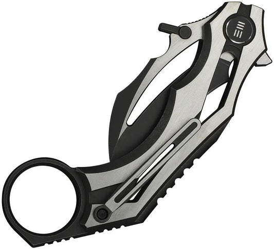 We Knife Cryonix Nested Linerlock Hawkbill Knife - Bohler M390 Blade With Black Titanium Handle For EDC by We Knife Co Ltd