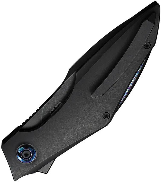 We Knife Krait Snake Linerlock EDC Knife - Premium M390 Blade With Titanium Handle And Recurve Tip by We Knife Co Ltd