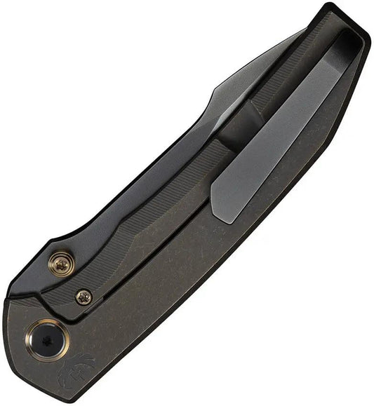 WE Knife Ryson Framelock - Bronze Titanium Handle With M390 Harpoon Blade For Elite EDC by We Knife Co Ltd