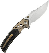 We Knife Skynix Bolster Lock Pocket Knife - M390 Satin Clip Point Blade With Titanium Twill CF Inlay For EDC Enthusiasts by We Knife Co Ltd