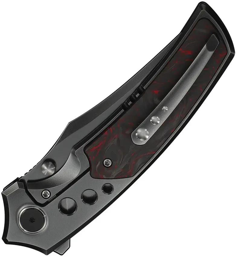 We Knife Skynix Bolster Lock Red Carbon Fiber Inlay EDC Knife - M390 Blade With Premium Titanium Handle by We Knife Co Ltd
