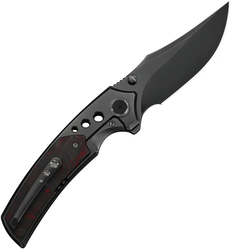 We Knife Skynix Bolster Lock Red Carbon Fiber Inlay EDC Knife - M390 Blade With Premium Titanium Handle by We Knife Co Ltd