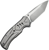 We Knife Co Zentron Button Lock Knife - Premium Bohler M390 Blade Gray Titanium Handle by We Knife Co Ltd