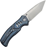We Knife Zentron Button Lock Knife Blue Stonewash Titanium Handle With M390 Blade For EDC Enthusiasts by We Knife Co Ltd
