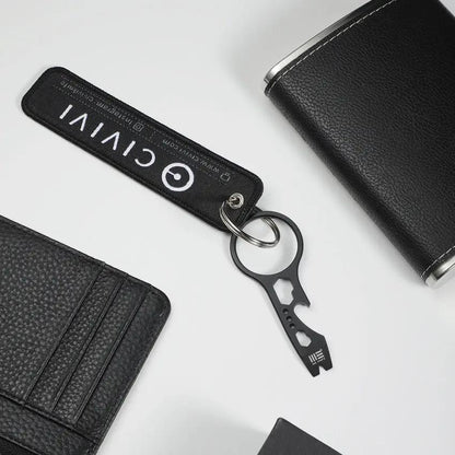 WE Knife Pry Bar Flight Tag Keychain - Free With 29 Knife Purchase Black Stainless Bottle Opener And Hex Wrenches by We Knife Co Ltd