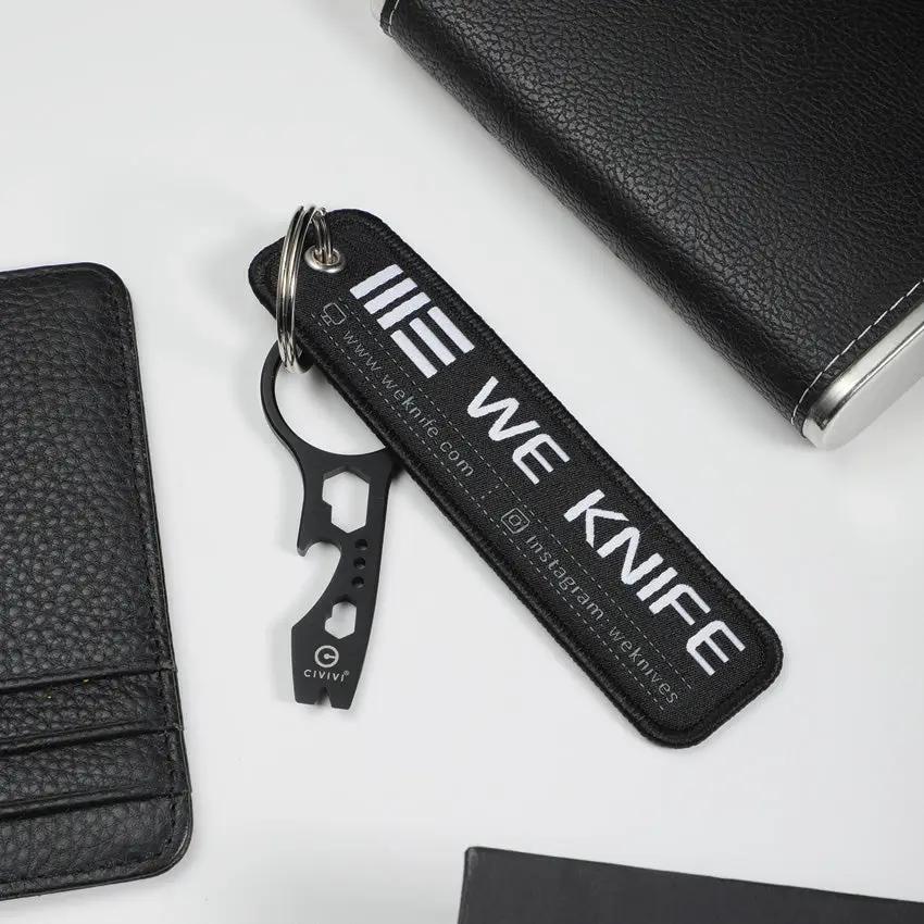 WE Knife Pry Bar Flight Tag Keychain - Free With 29 Knife Purchase Black Stainless Bottle Opener And Hex Wrenches by We Knife Co Ltd
