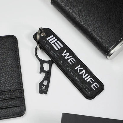 WE Knife Pry Bar Flight Tag Keychain - Free With 29 Knife Purchase Black Stainless Bottle Opener And Hex Wrenches by We Knife Co Ltd