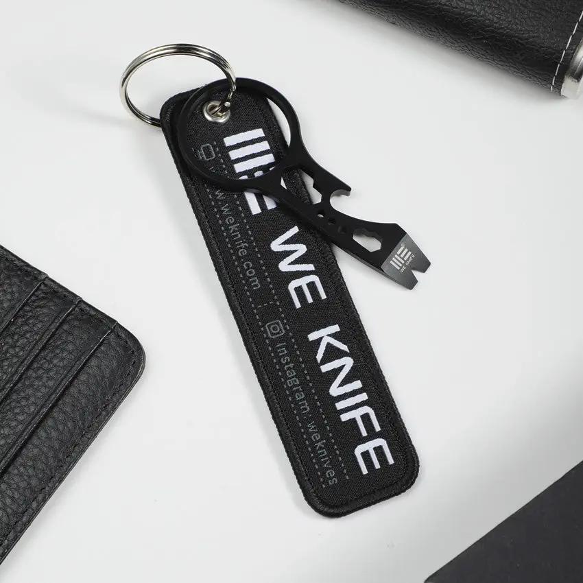 WE Knife Pry Bar Flight Tag Keychain - Free With 29 Knife Purchase Black Stainless Bottle Opener And Hex Wrenches by We Knife Co Ltd
