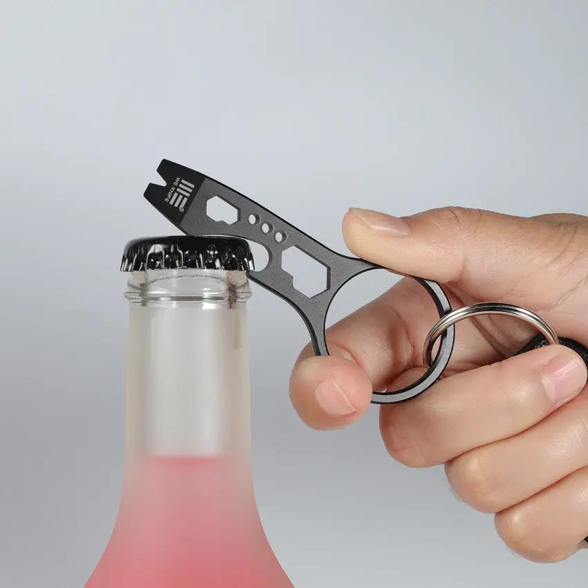 WE Knife Pry Bar Flight Tag Keychain - Free With 29 Knife Purchase Black Stainless Bottle Opener And Hex Wrenches by We Knife Co Ltd