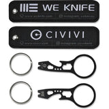 WE Knife Pry Bar Flight Tag Keychain - Free With 29 Knife Purchase Black Stainless Bottle Opener And Hex Wrenches by We Knife Co Ltd
