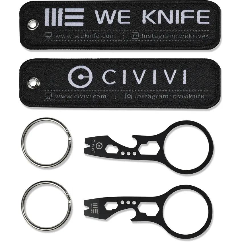 WE Knife Pry Bar Flight Tag Keychain - Free With 29 Knife Purchase Black Stainless Bottle Opener And Hex Wrenches by We Knife Co Ltd