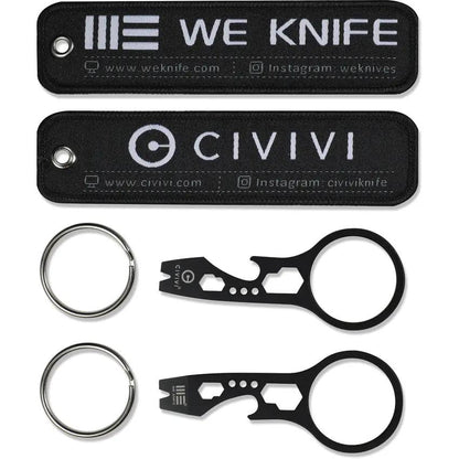 WE Knife Pry Bar Flight Tag Keychain - Free With 29 Knife Purchase Black Stainless Bottle Opener And Hex Wrenches by We Knife Co Ltd