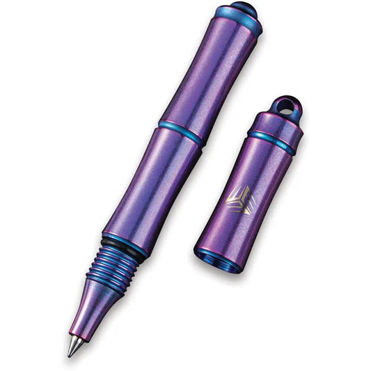 We Knife Syrinx TP-04D Titanium EDC Pen - Compact 3.4 Inch With Built-In Keyring And Purple Finish by We Knife Co Ltd