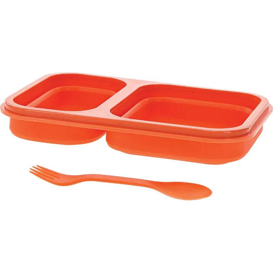 UST Flexware Mess Kit Orange Collapsible Camping Campware with Two Compartments Microwave Safe BPA Free by UST