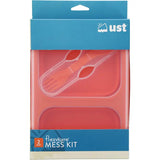 UST Flexware Mess Kit Orange Collapsible Camping Campware with Two Compartments Microwave Safe BPA Free by UST