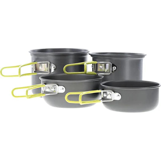 UST Duo Cook Kit Two Pot Set With Hard Anodized Aluminum Construction, Foldable Handles, Lids, Mesh Bag For Campers by UST