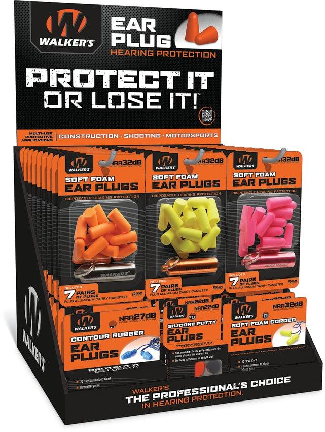 Walker's Ear Plug Display 58 Assorted GWP-PLUGDIS by Walker's