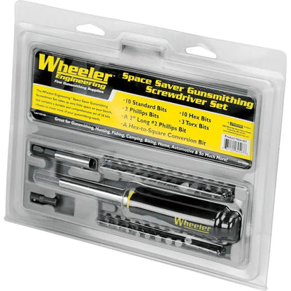 Wheeler Space Saver Screwdriver Set - 26-Piece With Hardened Steel Bits And Molded Case by Wheeler